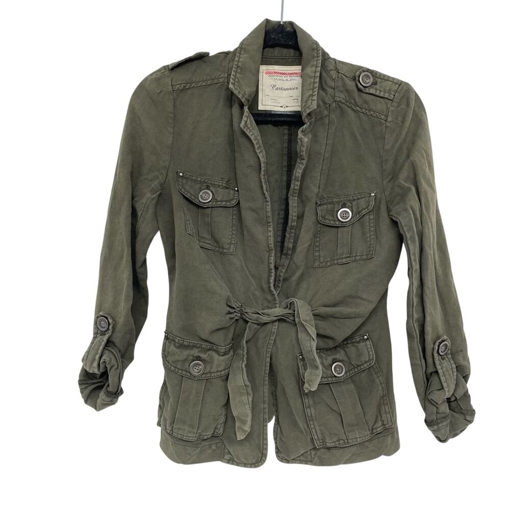 Cartonnier Anthropologie Green Utility Style Jacket Women 4 Fall Lightweight Y2K